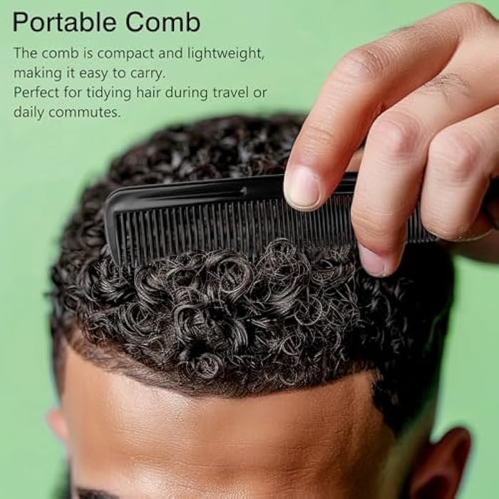 Zoolinn Black Pocket Comb Set - 5PCS, Sturdy Comb with Round Teeth for Men’s Beard, Mustache, and Hair Grooming, Travel-Friendly, Exquisite Gifts - Image 5